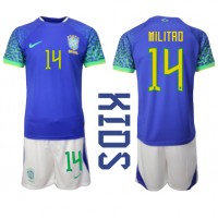 Brazil Eder Militao #14 Replica Away Minikit World Cup 2022 Short Sleeve (+ pants)